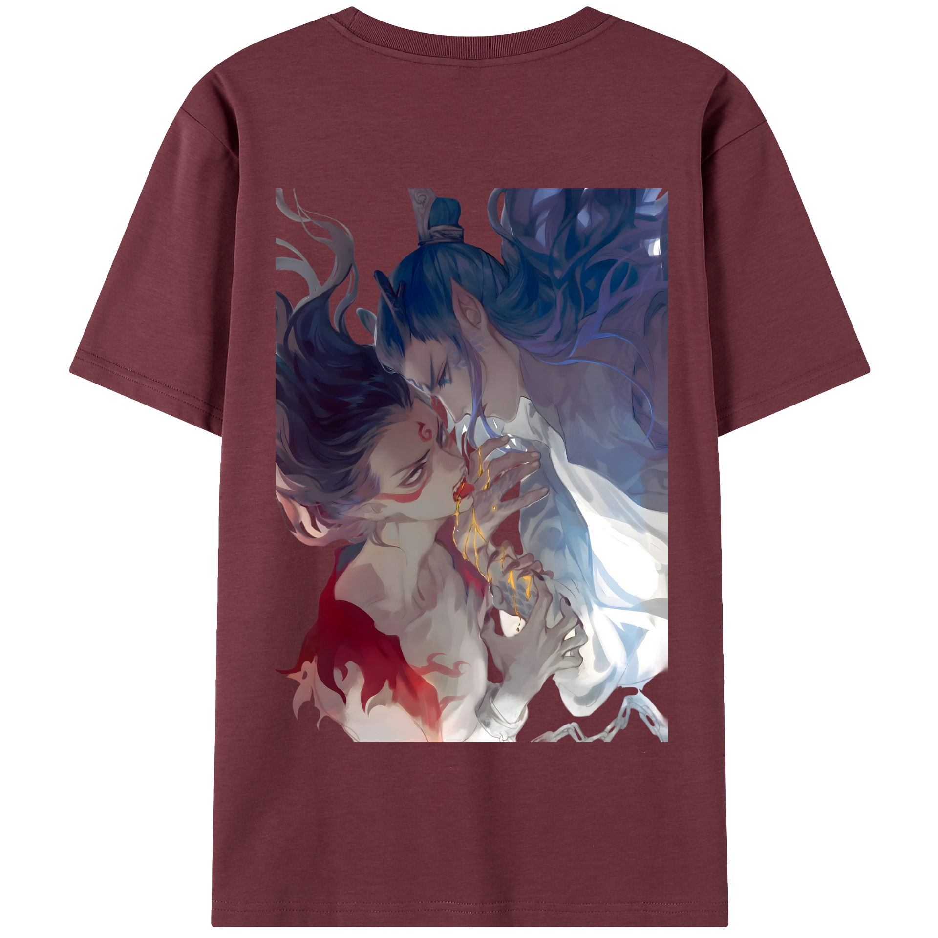 （画像用） Ne Zha 2 ナタ 魔童の大暴れ 綿100％半袖Tシャツ（背面プリント）